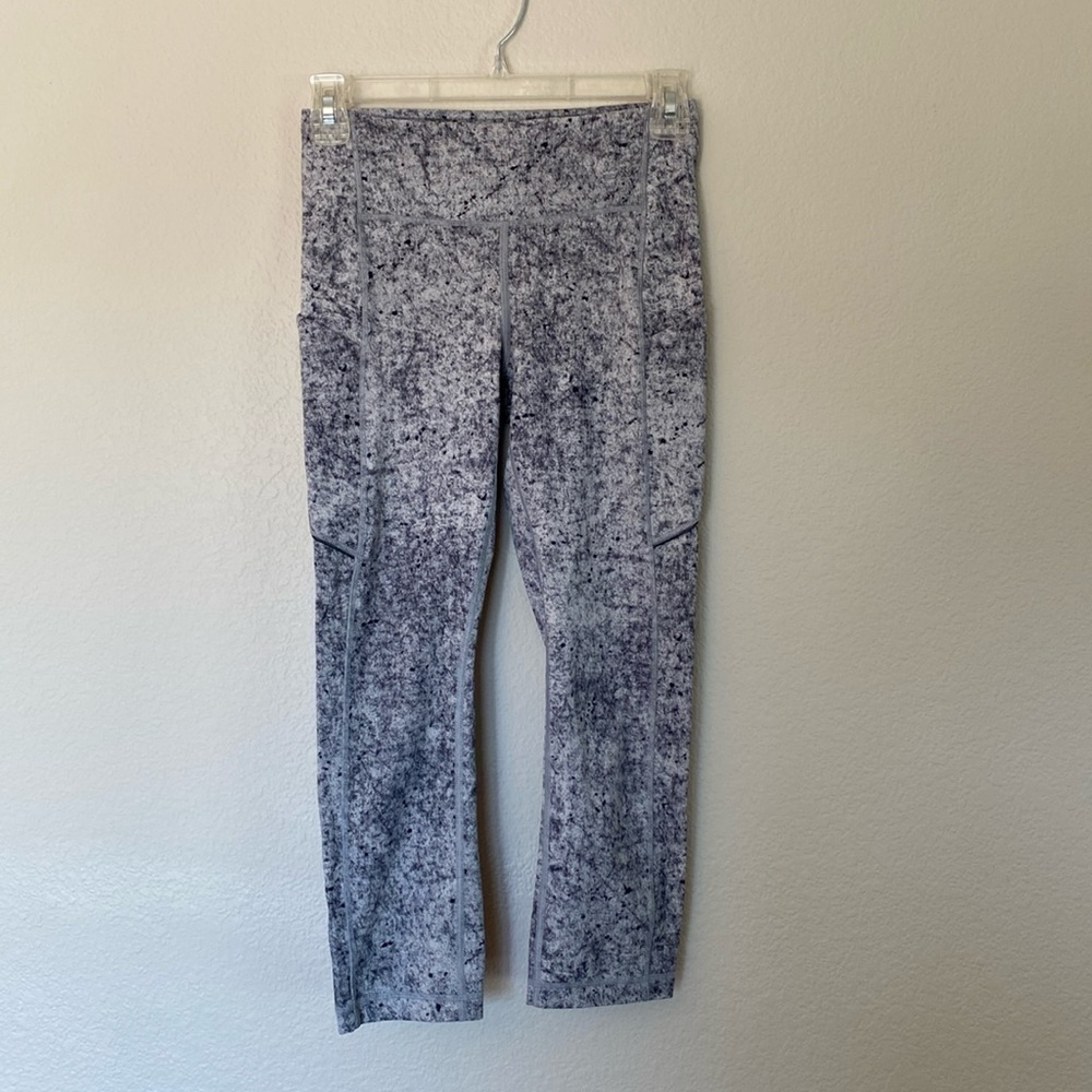 Lululemon speed crop pants leggings women’s 4 four grey pockets